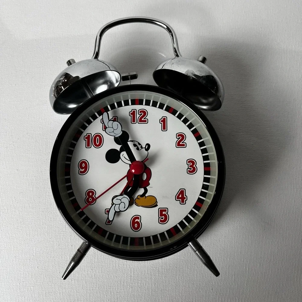 Vintage Disney Mickey Mouse Twin‎ Bell Alarm Clock Analog Retro Tested Working